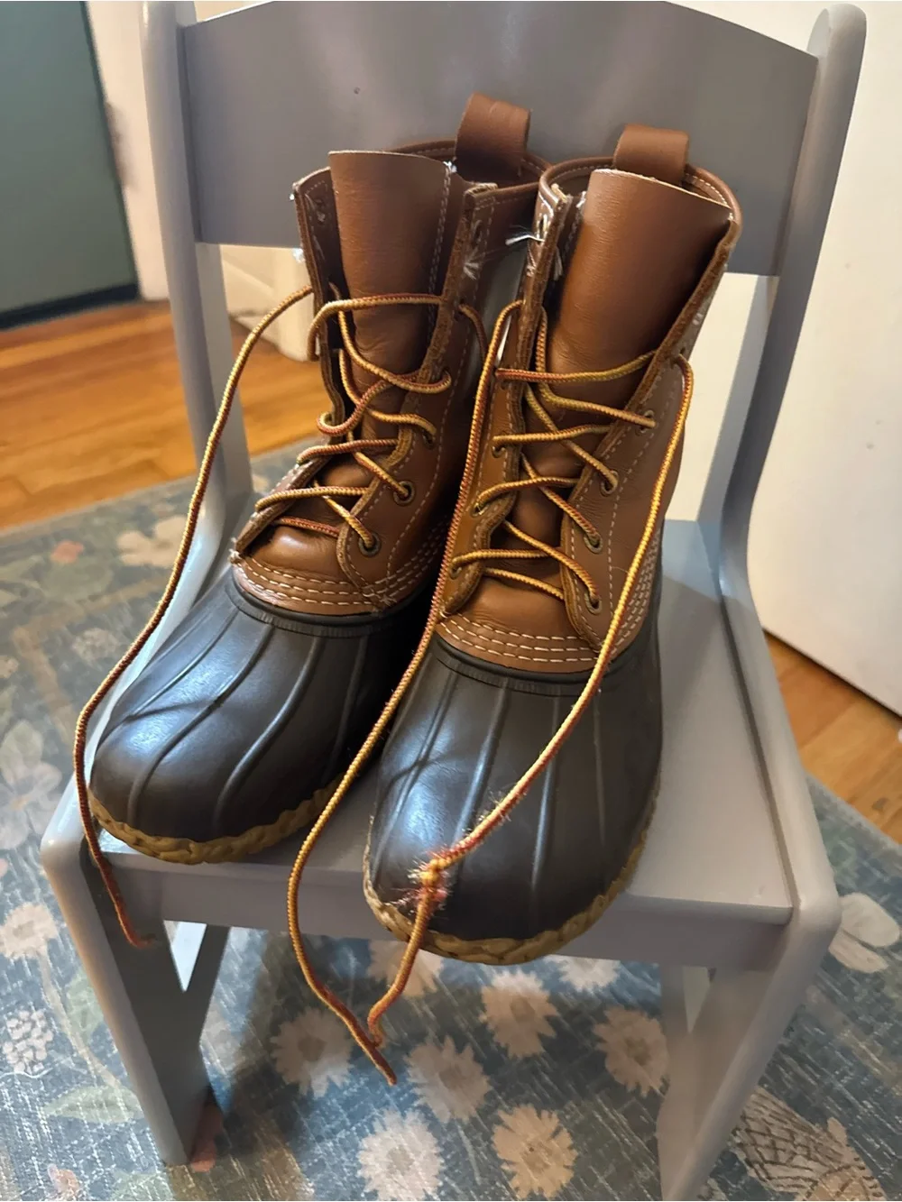 Vintage L.L. Bean Boots Two-Tone Brown Waterproof Duck Boots